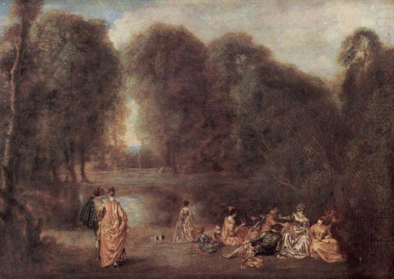 Die Zusammenkunft im Park, Jean-Antoine Watteau